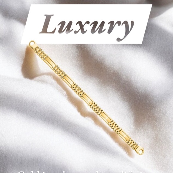 14k Polished and Satin 8.8mm Fancy Bar Link 8.5 inch Mens Bracelet - Picture 11 of 16